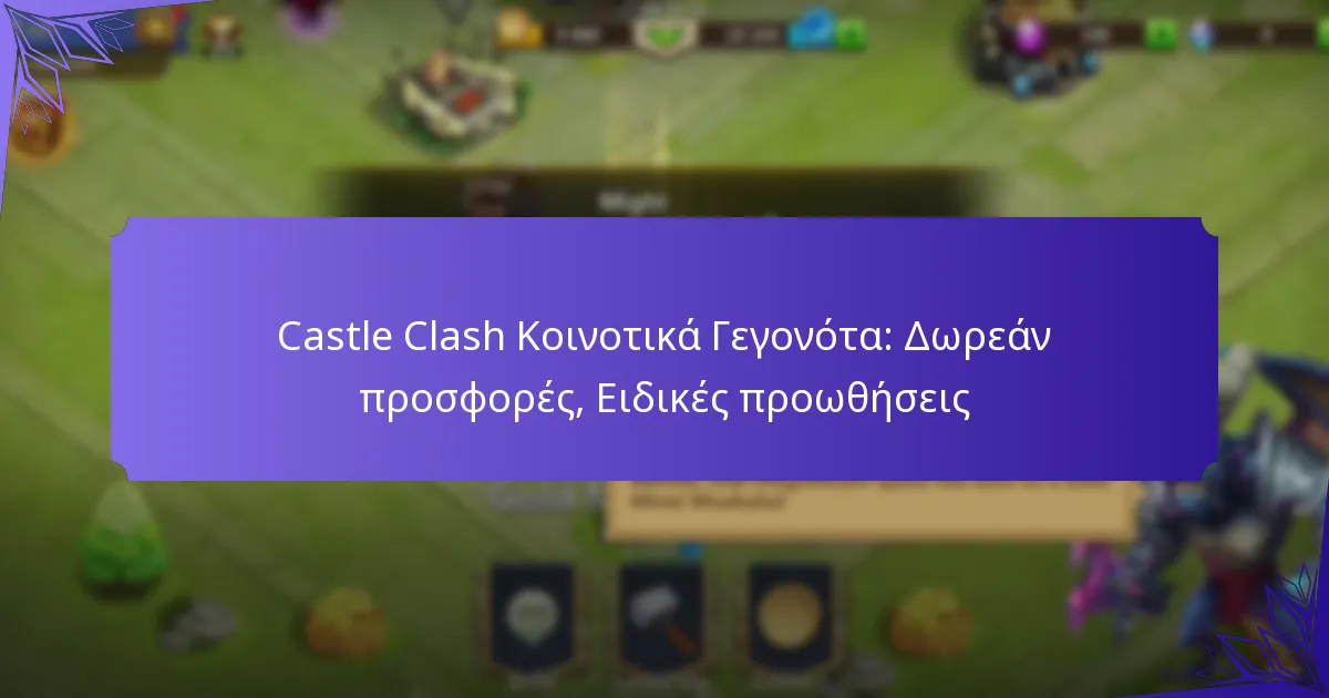 Castle Clash Κοινοτικά Γεγονότα: Δωρεάν προσφορές, Ειδικές προωθήσεις