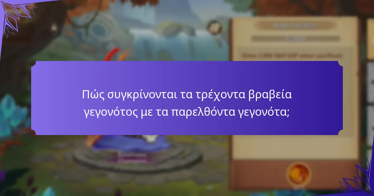 Πώς συγκρίνονται τα τρέχοντα βραβεία γεγονότος με τα παρελθόντα γεγονότα;